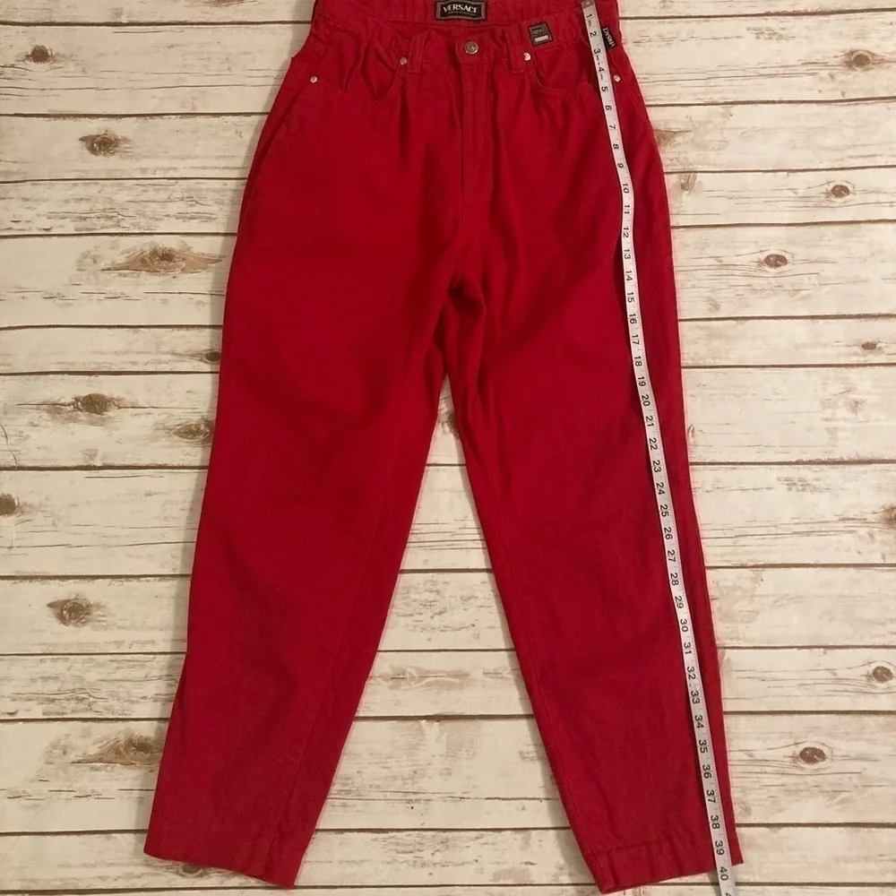 Vintage Versace Couture Red Jeans Size 30